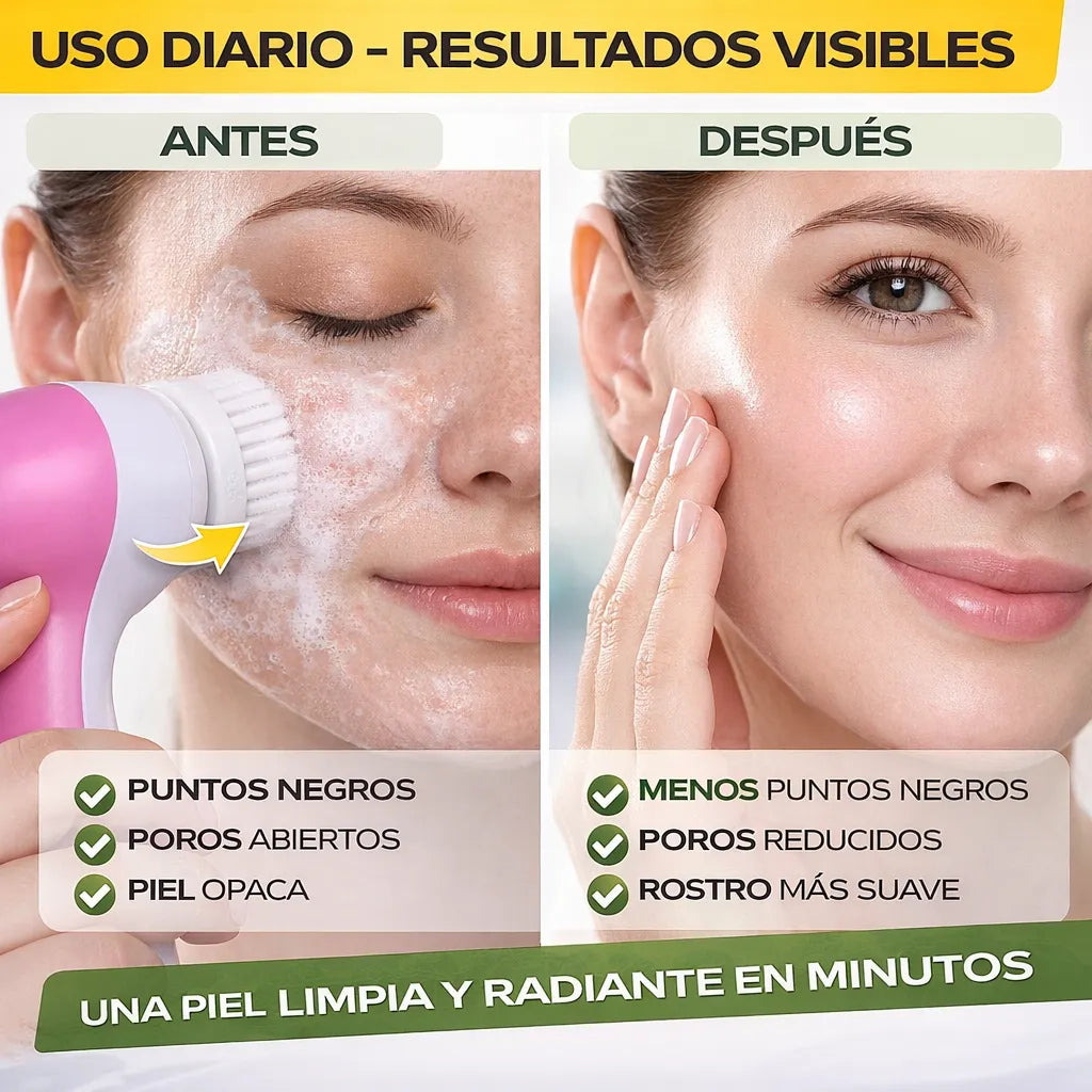 Cepillo Facial Eléctrico – Limpieza Profunda y Piel Radiante