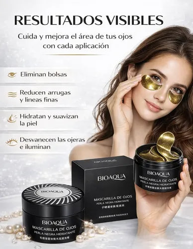 ✨ Parches de Colágeno para Ojos Perla Negra BIOAQUA – 60 Pares | Reduce Ojeras, Bolsas y Líneas de Expresión | Pago Contra Entrega en Colombia